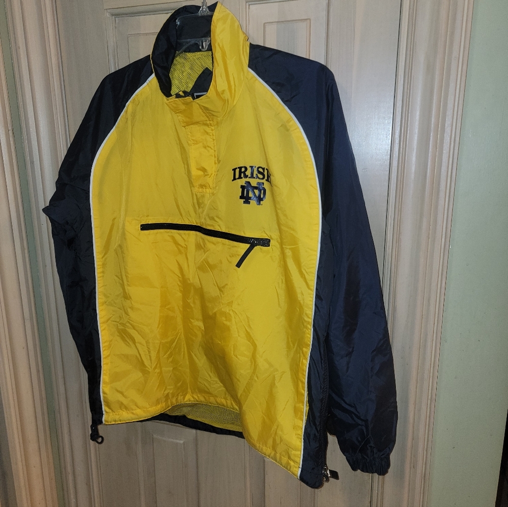 Mens SZ XS Holloway Notre Dame Irish Pullover 1/4 Zip Jacket Windbreaker